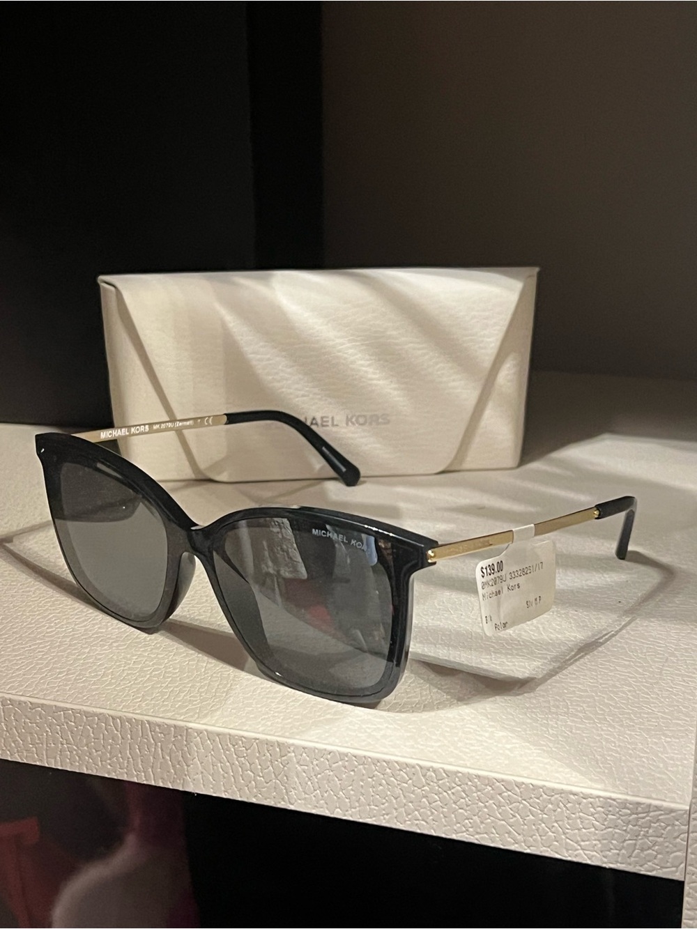 Michael Kors Women’s Black and Gold Cat-Eye Sunglasses